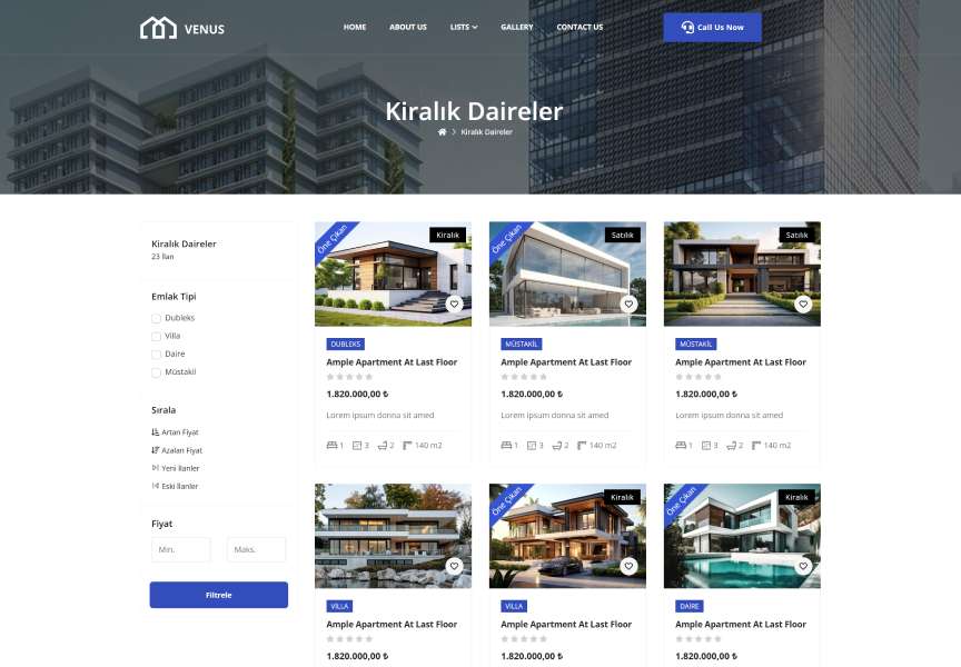 Hazır Emlak Sitesi Demo